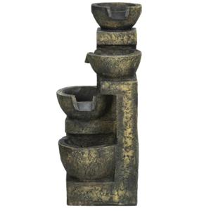 Fontein - Waterornamenten voor buiten - Decoratie tuin - Tuindecoratie - Tuin - Grijs - 25 cm x 24 cm x 60 cm