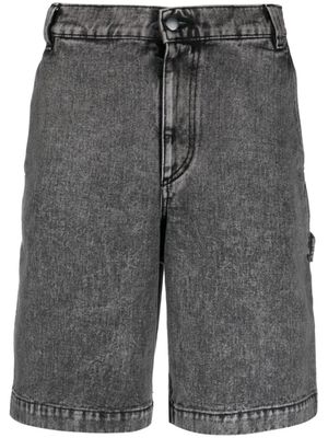 A-COLD-WALL* short en jean à effet délavé - Noir