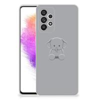 Samsung Galaxy A73 5G Telefoonhoesje met Naam Grijs Baby Olifant