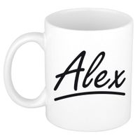 Naam cadeau mok / beker Alex met sierlijke letters 300 ml