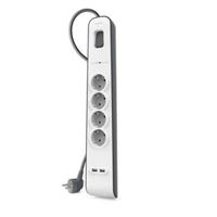 4-voudige Stekkerdoos met Schakelaar Belkin BSV401VF2M USB x 2 (2 m) - thumbnail