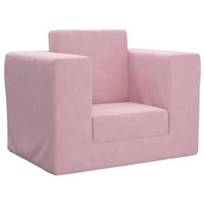 Kinderslaapbank zacht pluche roze