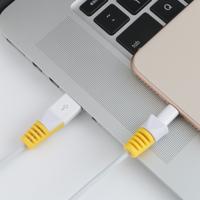2 stks anti-break USB Charge kabel Winder beschermende case bescherming Sleeve (geel)