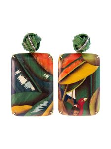 SILVIA FURMANOVICH boucles d'oreilles pendantes Bird of Paradise en or 18ct ornées de diamants - Vert