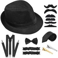 Retro vintage Roaring jaren '20 Jaren 1920 Outfits Panamahoed Accessoireset The Great Gatsby Heer Voor heren Modieus Kerstmis Schoolfeest Festival Meer Accessoires Lightinthebox - thumbnail