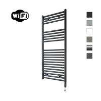 Elektrische Radiator Sanicare HWV Met Wifi 111,8x45 cm Mat Zwart 596W Met Thermostaat Zwart Rechtsonder Sanicare