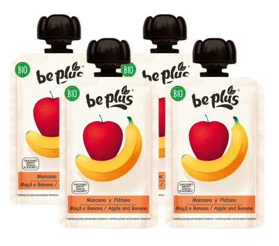 Be Plus Knijpfruit Apple & Banana Multiverpakking Be Plus Knijpfruit Apple & Banana Multiverpakking