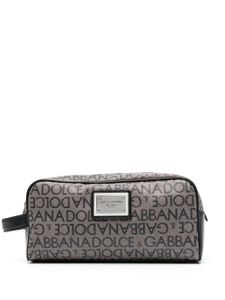 Dolce & Gabbana trousse de toilette à logo imprimé - Marron