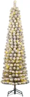 Black Box Trees Charlton Pilar verlichte kerstboom besneeuwd groen 155cm - 90 lampjes