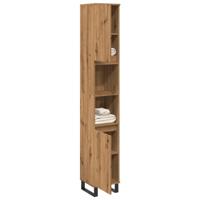 Badkamerkast 30x30x190 cm bewerkt hout artisanaal eikenkleurig Badkamerkast 30x30x190 cm bewerkt hout artisanaal eikenkleurig