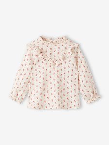 Soepele gebloemde babyblouse ecru