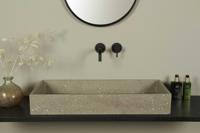 Terrazzo Waschbecken, braun, rechteckig 80×39 cm | TRZ-511bt