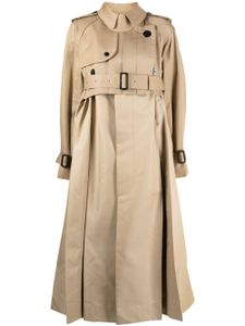 sacai trench à taille ceinturée - Marron