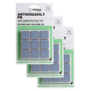 Meubelvilt - 3x - 18 delig - stoelpoten - kunststof - grijs - meubelbeschermers