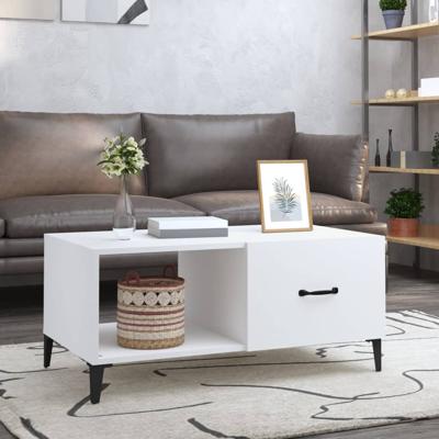 Salontafel 90x50x40 cm bewerkt hout wit
