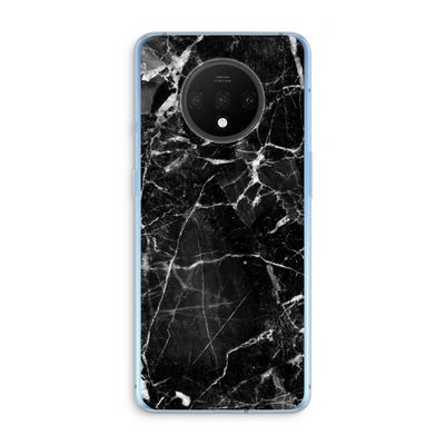 Zwart Marmer 2: OnePlus 7T Transparant Hoesje