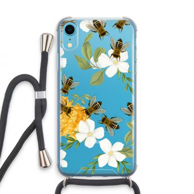 No flowers without bees: iPhone XR Transparant Hoesje met koord
