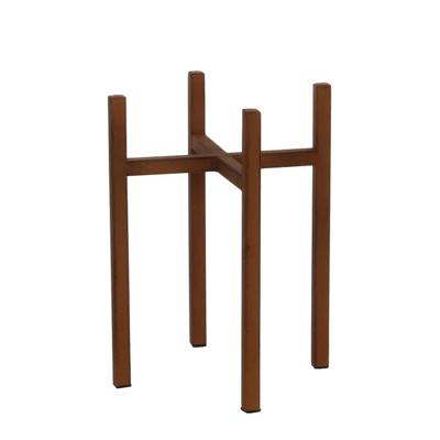 Mica Decorations - bloempot plantenpot standaard / verhoger - roestbruin - B16 x H25 cm - metaal