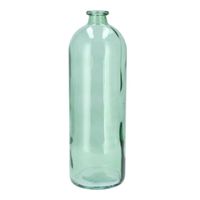 DK Design Bloemenvaas fles model - helder gekleurd glas - zeegroen - D14 x H41 cm - Vazen