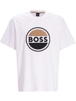 BOSS t-shirt en coton à logo brodé - Blanc - thumbnail