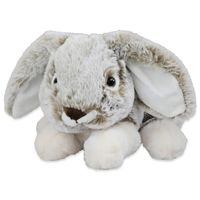 Inware pluche konijn/haas knuffeldier - grijs - liggend - 24 cm - Knuffel bosdieren