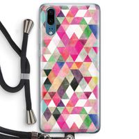 Gekleurde driehoekjes: Huawei P20 Transparant Hoesje met koord
