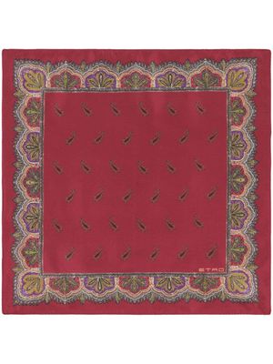 ETRO foulard en soie à imprimé cachemire - Rouge