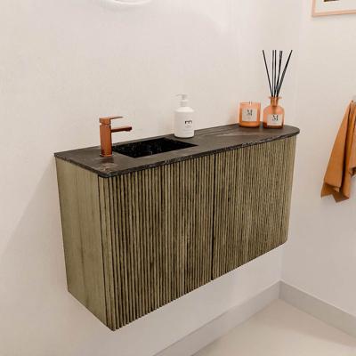Toiletmeubel Mondiaz Joya Dlux | 81.6 cm | Meubelkleur Dusk | Faye wastafel Lava Wasbak Links | 1 kraangat