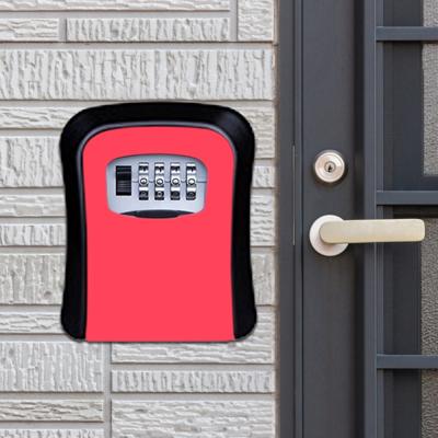 Wachtwoord lock metalen opbergdoos deur veiligheid vak muur kabinet sleutel veiligheid box (rood)