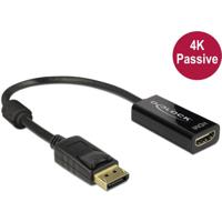 Delock 62609 DisplayPort-kabel DisplayPort / HDMI Adapterkabel DisplayPort-stekker, HDMI-A-bus 0.20 m Zwart Vergulde steekcontacten - thumbnail