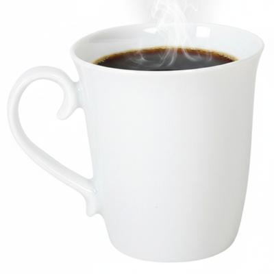 Gerimport Koffie / thee mok - sierlijk - 1x stuks - wit - 310 ml - mokken - keramiek