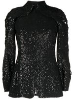 Saiid Kobeisy veste ornée de sequins à effet usé - Noir