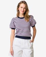 HEMA Damestrui Franka structuur strepen donkerblauw (donkerblauw)