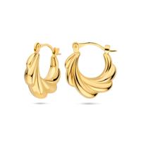 Stijlvolle 14k Geelgouden Oorringen - Afmetingen 19x5.5mm