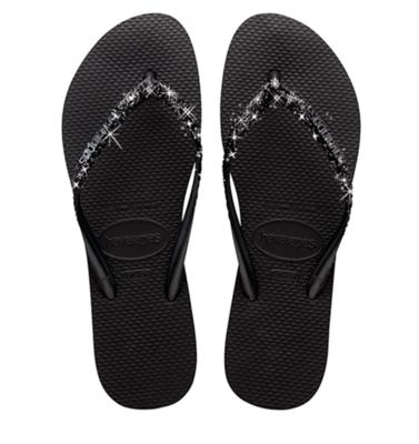 Havaianas - Slim Glitter II | Black/Blac Rubber Dames