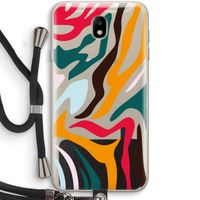 Colored Zebra: Samsung Galaxy J7 (2017) Transparant Hoesje met koord
