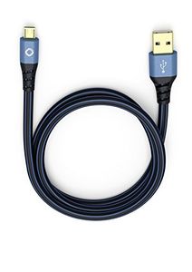 OEHLBACH USB Plus Micro USB-kabel 1 m USB 2.0 USB A Micro-USB B Zwart, Blauw