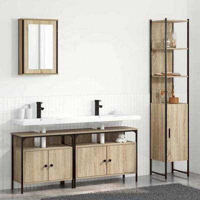Badkamermeubelset 4 pcs Sonoma eiken 33 x 33 x 185.5 cm