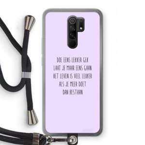 Gek: Xiaomi Redmi 9 Transparant Hoesje met koord