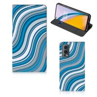 OnePlus Nord 2 5G | Hoesje met Magneet | Waves Blue OnePlus Nord 2 5G | Hoesje met Magneet | Waves Blue