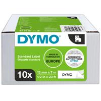 Labeltape dymo labelmanager d1 12mm wit 10st