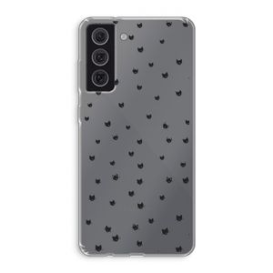 Kleine kattenkopjes: Samsung Galaxy S21 FE Transparant Hoesje
