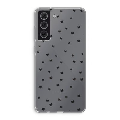 Kleine kattenkopjes: Samsung Galaxy S21 FE Transparant Hoesje