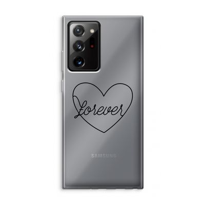 Forever heart black: Samsung Galaxy Note 20 Ultra / Note 20 Ultra 5G Transparant Hoesje