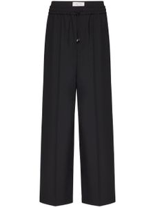 Valentino Garavani pantalon en laine à lien de resserrage - Noir