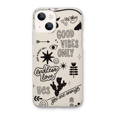 Good vibes: iPhone 13 mini Transparant Hoesje