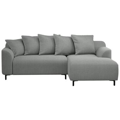 Leen Bakker - Bank Elsa Met Chaise Longue Rechts - Eden - Grijs - Stof - 177x246x84 Cm