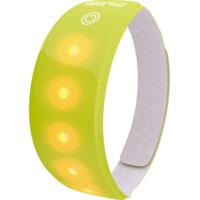 Wowow lichtband geel, met 5 rode leds, met velcrosluiting, met batterij