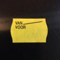 Etiket 2516 geel perm Van Voor 39.600