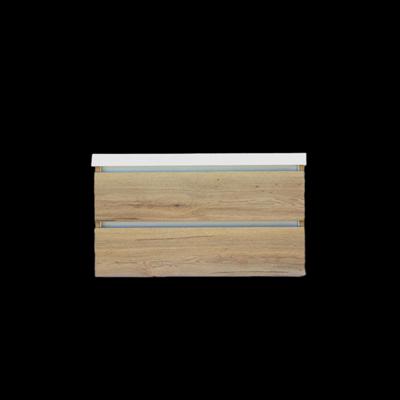 Onderkast Sanilux Trendline Met Greeplijst Aluminium 120x47x52 cm Naturel Oak Sanilux